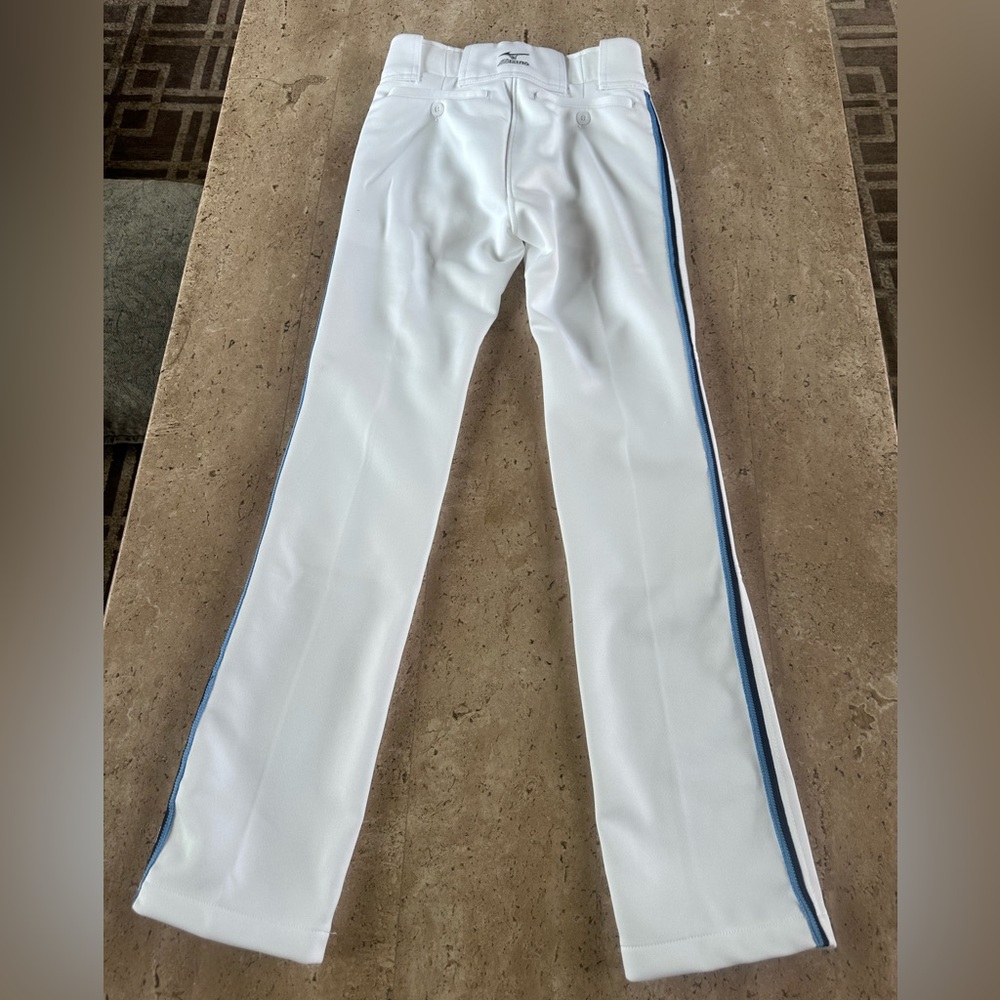 Mizuno White Baseball Pants with Blue Side Stripe - Boys - Picture 4 of 5